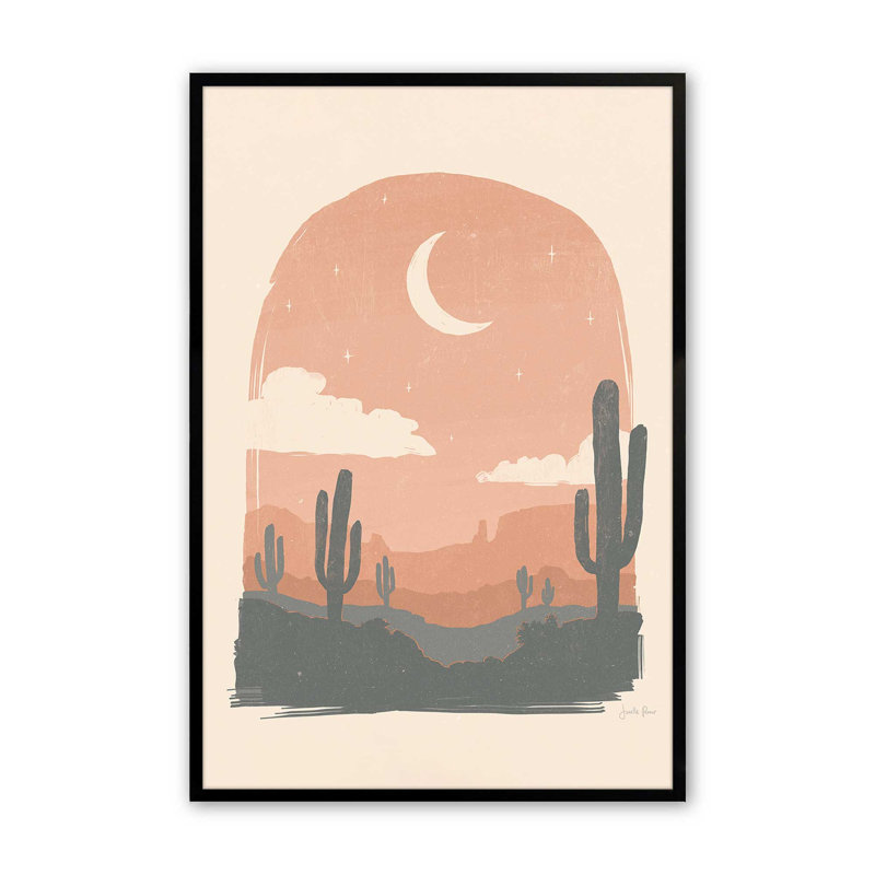«Desert Moon Serenade», Cadre noir satiné, H 17 po x l 13 po