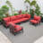 6 - Person Modular Patio Conversation Sets with Cushions-1859819266