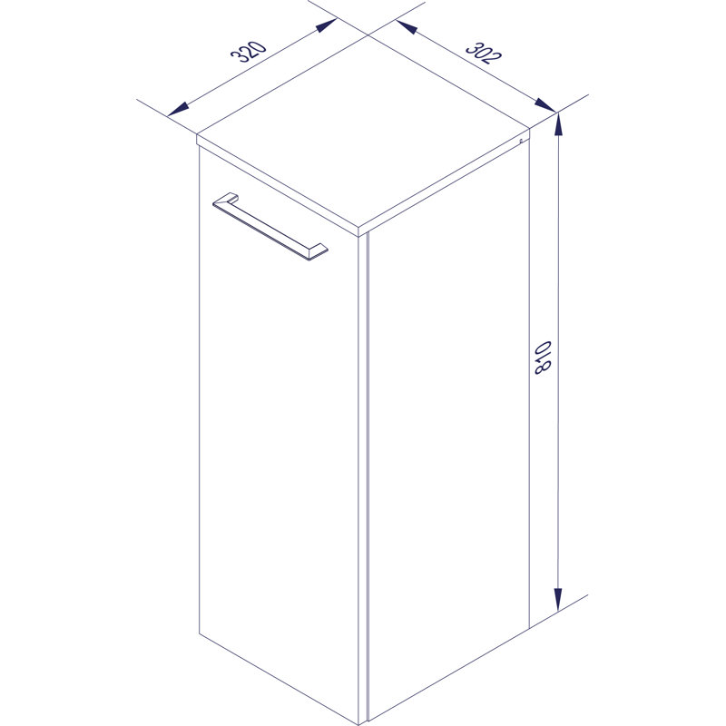 Lima Bathroom Cabinet, Stone ash/White