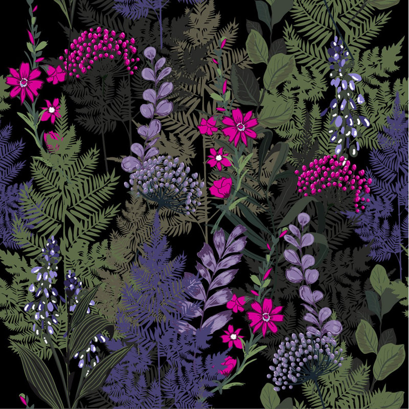 Panneau de fleurs de forêt L 10,4 pi x l 125 po