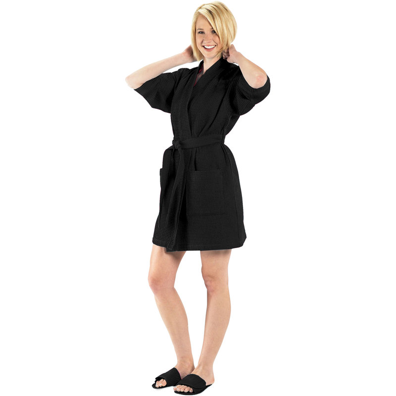 Peignoir Waffle, Noir, Grand
