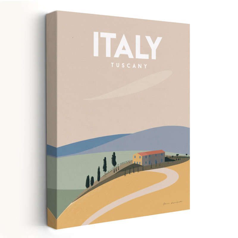 Italie - aventure, construction bleue, art européen, H 48 po x l 32 po