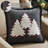 Higher Glory 3 Christmas Trees Black Woven Pillow 12x12