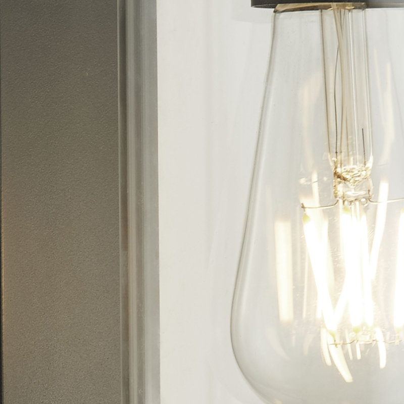 Henbury Satin Black 29cm H Outdoor Armed Sconce