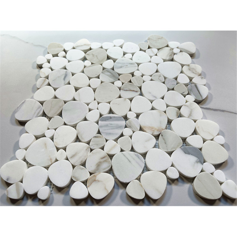 Calacatta 12" x 12" Marble Mosaic Tile, LIght Gray