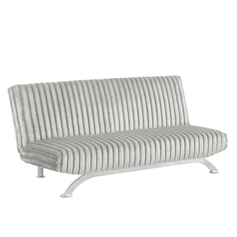 Pieds de base en métal de style contemporain à finition chromée convertis en pieds avec pieds cachés, Gris clair