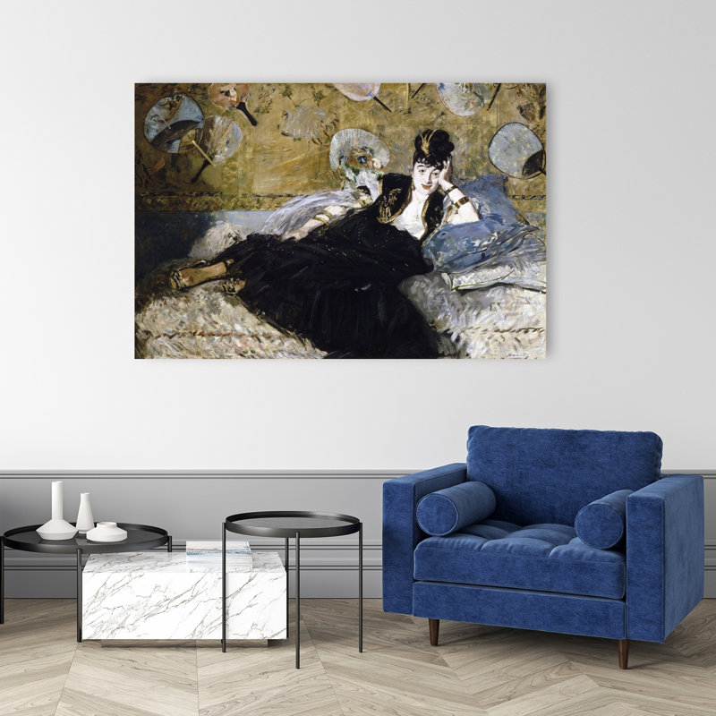 The Lady With Fans Classic Contemporary Wall Art Print by Edouard Manet - Wrapped Canvas Print, 101.6cm H x 152.4cm W
