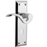 New York Plate Privacy (Bed & Bath) with Decorative Keyhole and Manor Lever