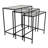 Pix Nesting Plant Stand Table Set Of 3, Black Metal, Rectangular Glass