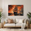Nautique coucher de soleil oranges, art mural en métal brun-1655691505