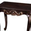 Table de bout Astor, bois brun cerise foncé de 29 pouces, détails sculptés