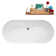63" Streamline Soaking Matte White Freestanding Tub and Tray With Internal Drain
