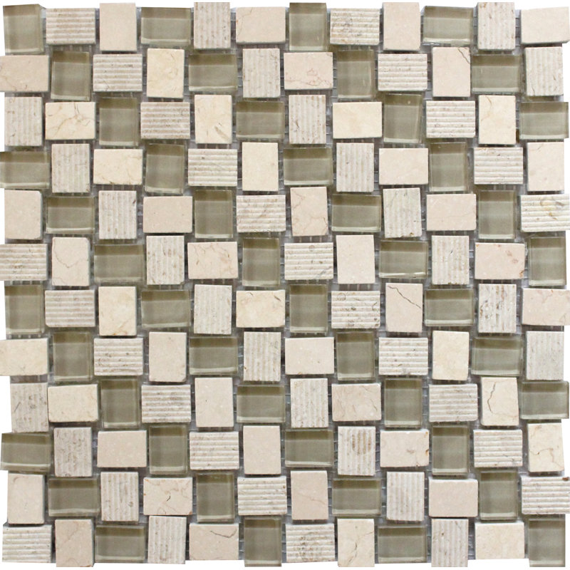 0.8 x 1 Basketweave Mosaic Tile, Beige