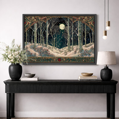 «Mystical Moonlit Forest», impression sur toile encadrée, impression sur toile encadrée