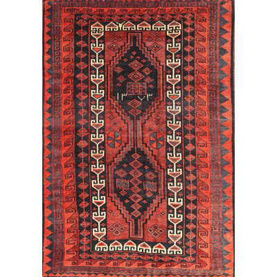 Southwestern Wool Red/Black Area Rug
