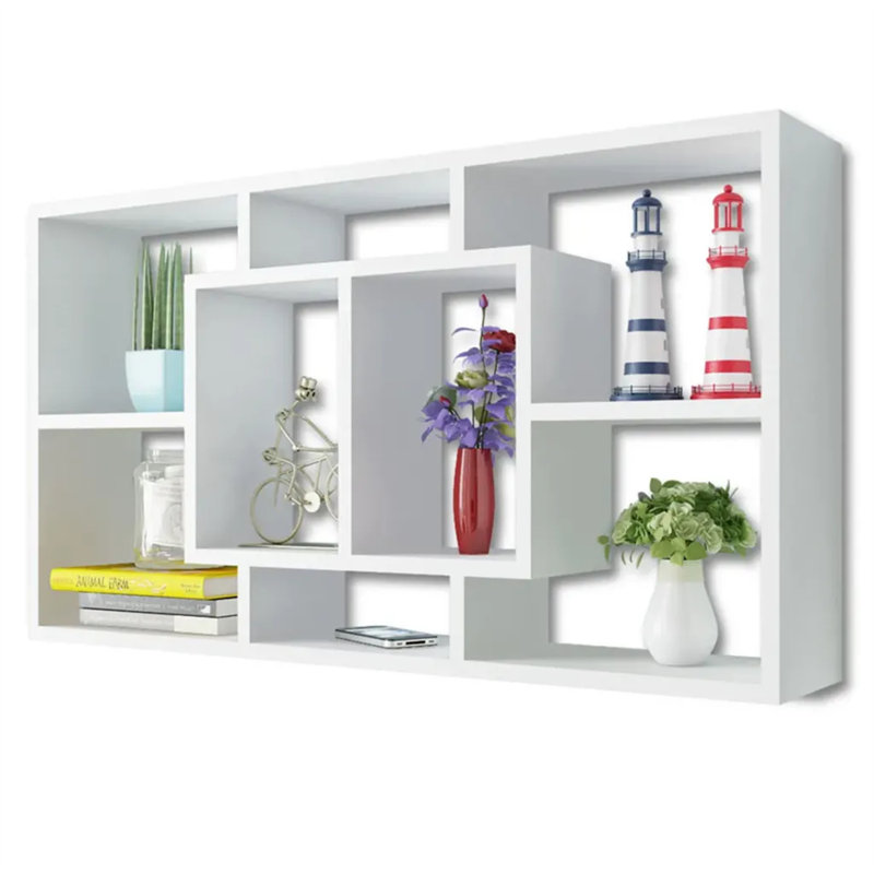 vidaXL Wall Shelf Floating Display Shelf for Home Living Room Engineered Wood, Brown Oak, 20.67 in H x 33.46 in W x 6.30 in D