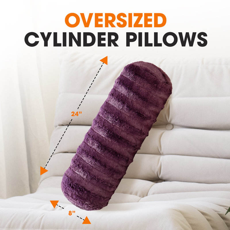 Coussin en fausse fourrure Cheer Collection, Mauve