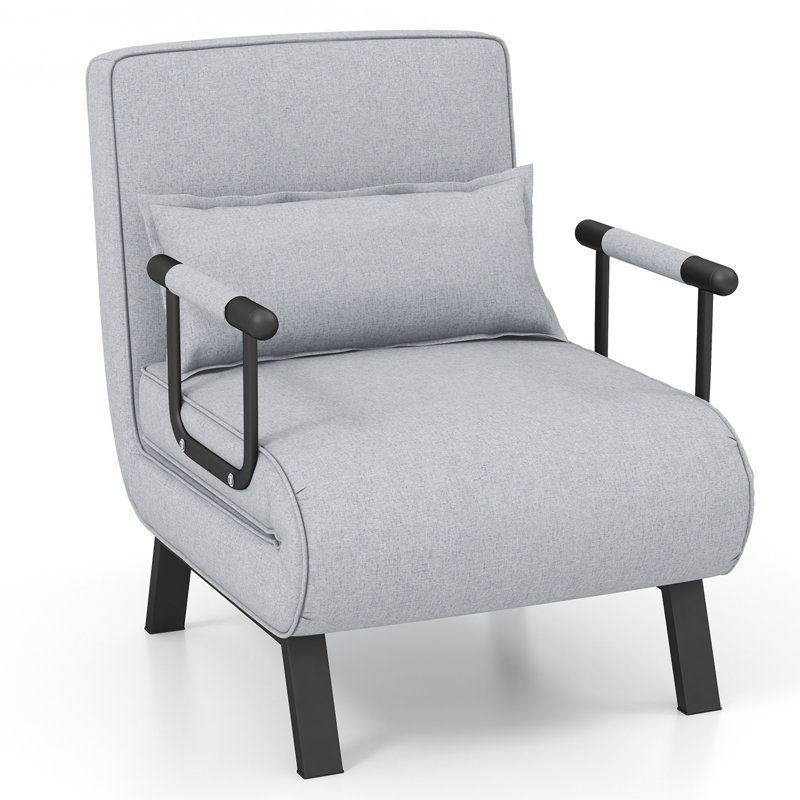 Daveah Single 25.5'' Upholstered Futon Chair, Light Gray
