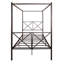 Structure de lit à baldaquin en métal, structure de lit plateforme avec structure en X pleine
