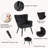  Modern Mid Century Accent Chair with Backrest & Metal Legs, Wingback Barrel Chair for Living Room Bedroom Home Office Vanity Room-682058715