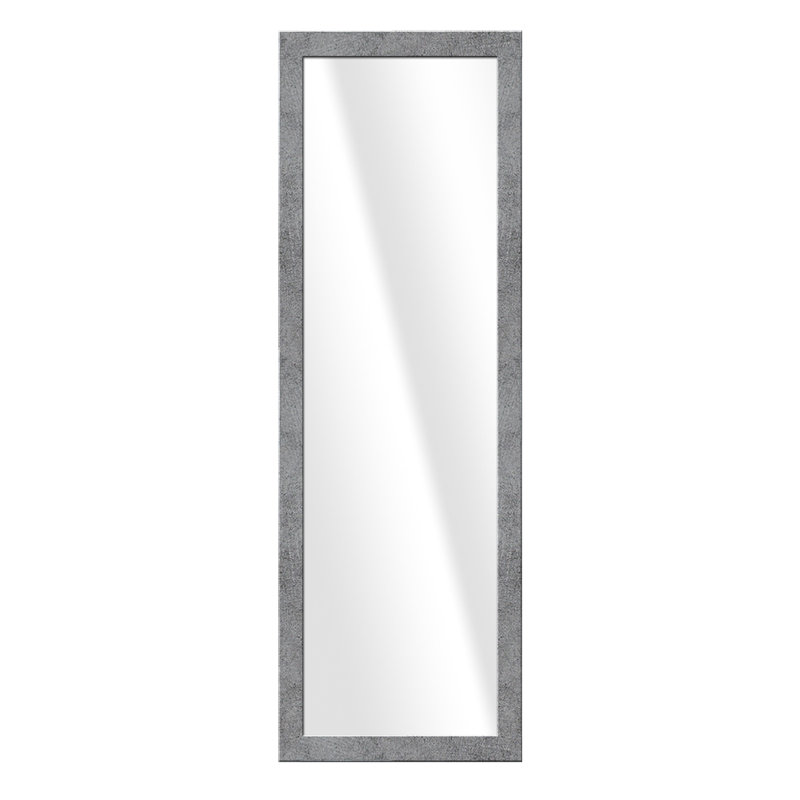 Jarel Wood Flat Wall Mirror, Grey, 127cm H x 47cm W