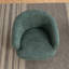 Fauteuil pivotant en chenille avec base ronde en métal doré