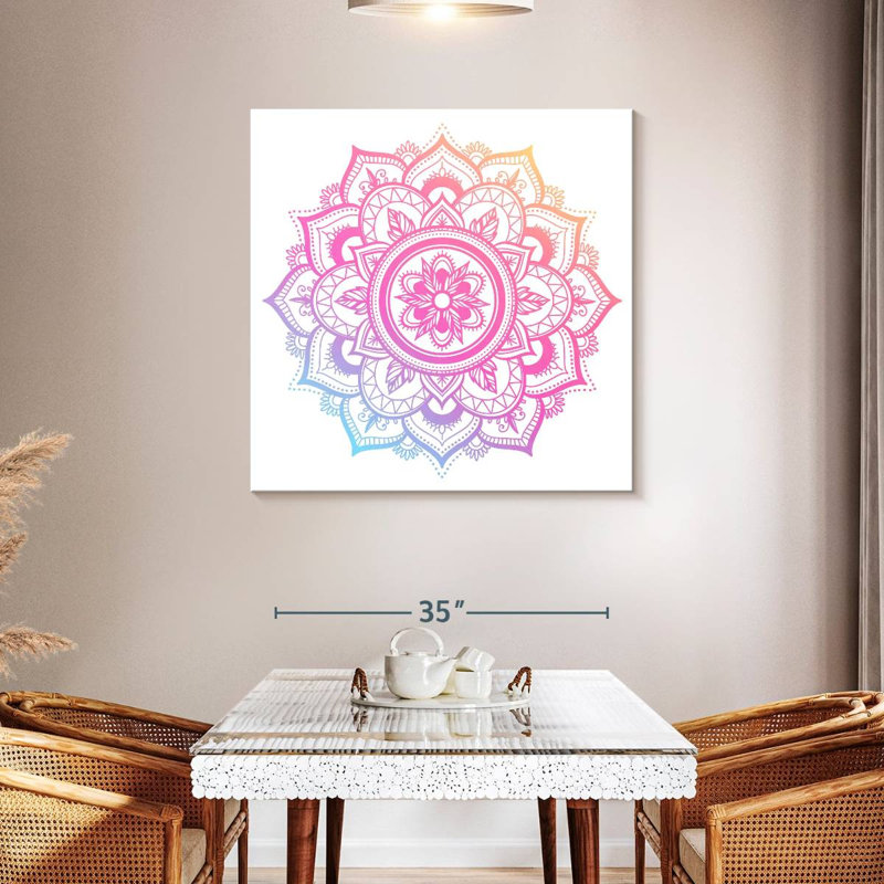 Mandala floral dégradé Kerner, H 39 po x l 39 po
