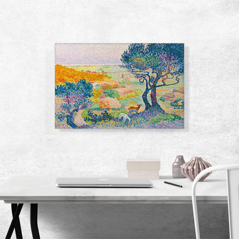 «La Plaine De Bormes 1908» par Henri-Edmond Cross, reproduction d'art sur toile tendue, H 18 po x l 26 po x P 1,5 po