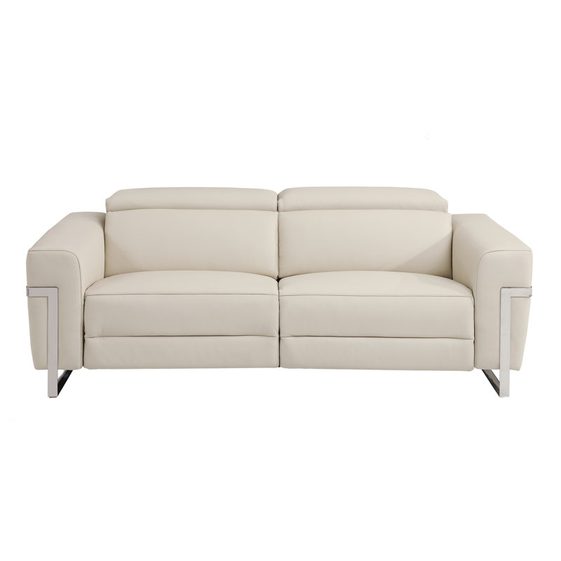 Cuir grainé avec fauteuil inclinable Global United, Beige