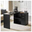 Bureau en coin rotatif en forme de L, poste de travail d'ordinateur réversible noir avec plateau en panneau de particules
