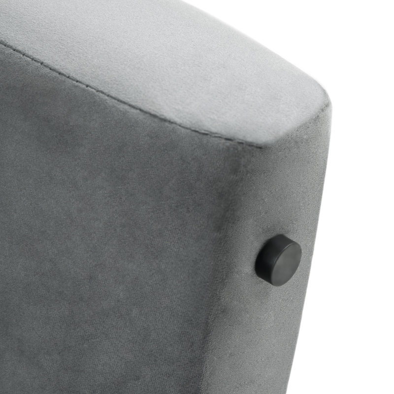 Fauteuil demi-tonneau rembourré Esly, Velours gris foncé