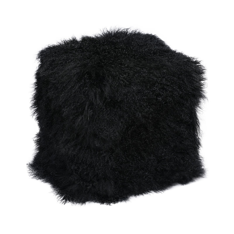 Tibetan Square Pouf, Black 
