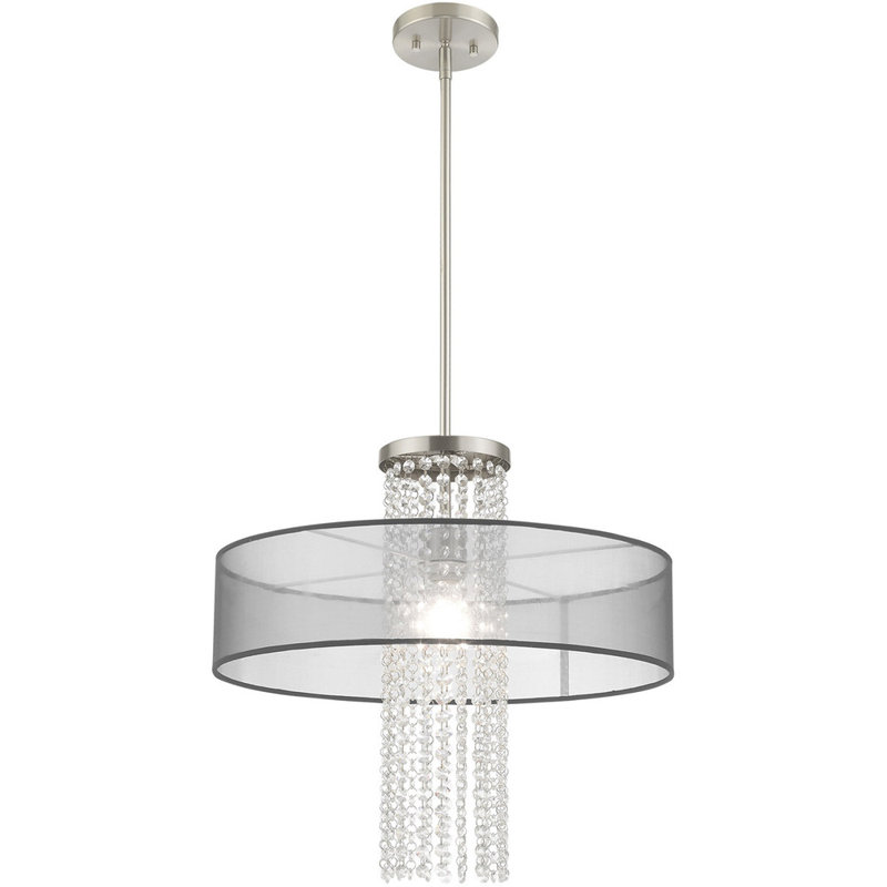 Lustre classique à 1 lumière avec abat-jour, Noir