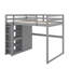 Lit mezzanine double avec tablettes et DEL-809838829