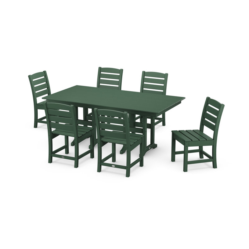 POLYWOOD x Sol 72 7-Piece Traditional Dining Set, Green