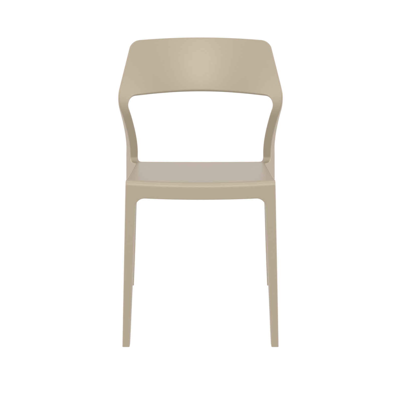 Farrah Stacking Patio Dining Side Chair, Taupe