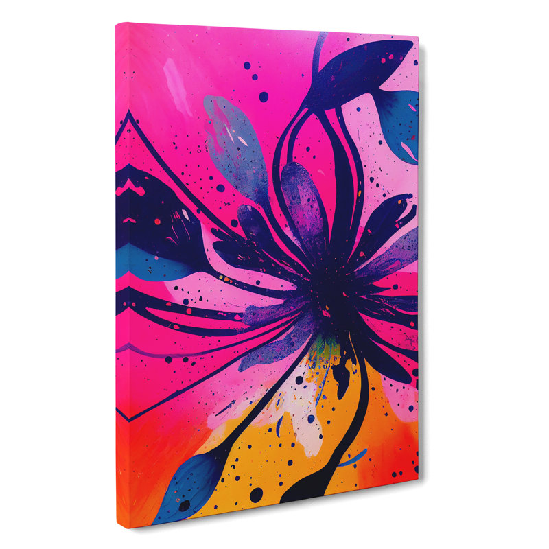 Paint Splash Flowers No.3 Abstract - Wrapped Canvas, 50cm H x 35cm W x 3cm D