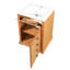 Meuble-lavabo de 20 pouces avec lavabo en céramique, bois massif et armoire, porte à fermeture douce, rangement fonctionnel pour lavabo intégré pour petite salle de bain, cadre, débordement de porte