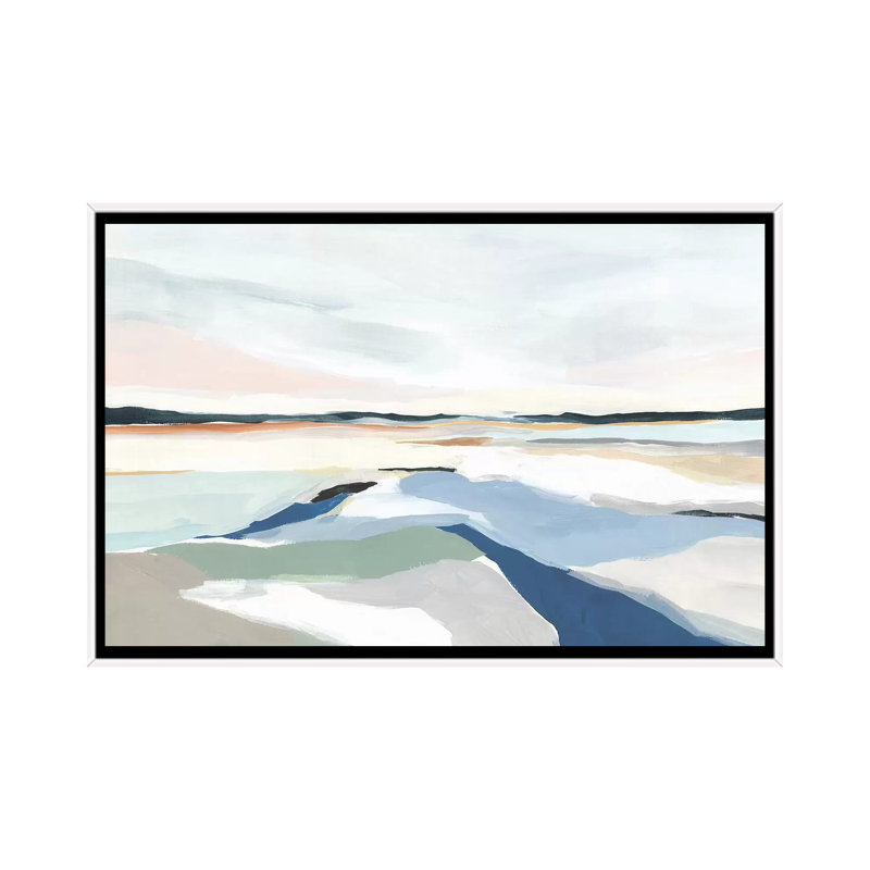 «Seaside Day I» par Isabelle Z - impression d'art graphique, Toile blanche encadrée, H 40 po x l 60 po x 1,5 po, Pas de tapis