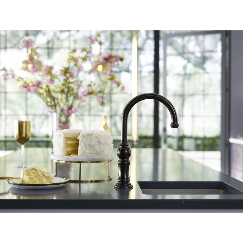 Artifacts® Single-Hole Bar Faucet with Supply Lines, Vibrant Polished Nickel