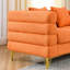 Grand canapé d'angle de 81,5 pouces en forme de L. Design moderne épuré pour la chambre à coucher. Cadre en bois massif et en métal. Matériau orange, rembourrage en mousse. 3 coussins, capacité de siège de 250 lb.-2091264083