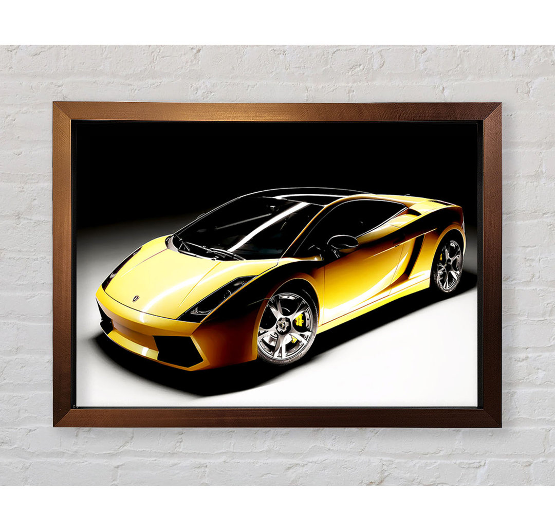 Lamborghini Yellow Stunner Gerahmter Druck