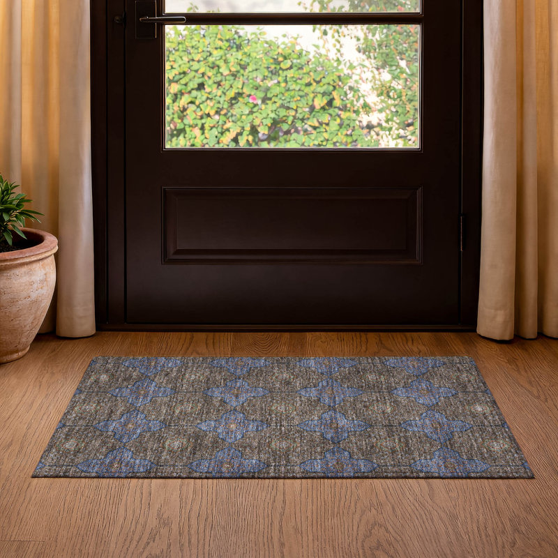 Premium Machine Washable Mayfield AMF2410 Oriental Rug, 1'8" x 2'6", Chocolate