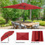 Parasol de patio rectangulaire - Parasol à manivelle 10 pi avec bouton-poussoir inclinable pour meubles d'extérieur, terrasse, jardin ou piscine par Pure Garden (Rouge)-1752484757