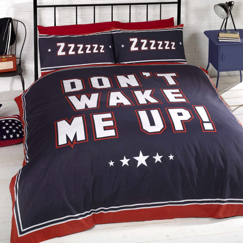 Kenney Polyester Duvet Cover with Pillowcases, Navy, Kingsize - 2 Standard Pillowcases