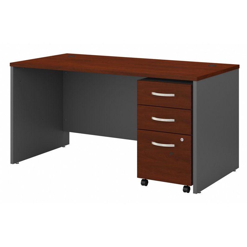 Bureau réversible Series C, H 30 po x l 60 po x P 30 po, Cerisier Hansen / gris graphite