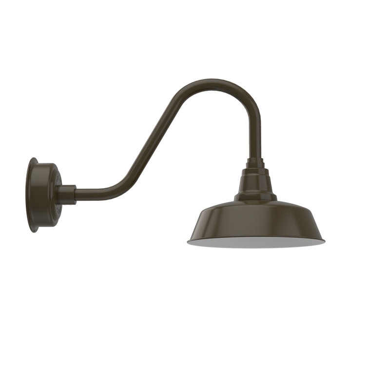 Luminaire de grange d’extérieur à del Vandervliet, Bronze acajou, H 14,38 po x l 12 po x P 25 po