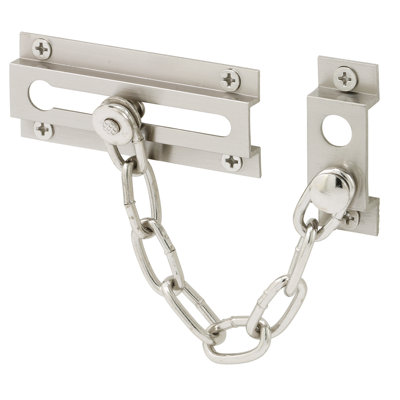 Garde-chaîne en laiton massif pour la sécurité des portes et de la maison, 3/5/16 pouces, nickel satiné (paquet de 1)