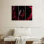 Ensemble de 3 pièces de vin rouge sur toile-2097951465
