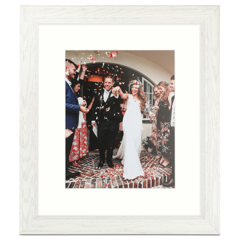 Wood Matte Picture Frame with Mat, Light Cream